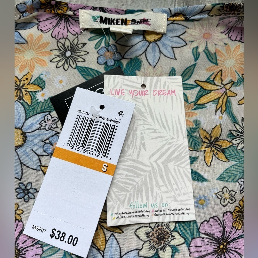 NWT Miken Floral Swim Coverup - Picture 7 of 8